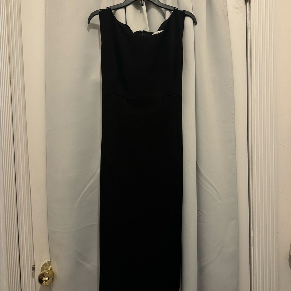 Kasper Black Sleeveless Midi Sheath Dress